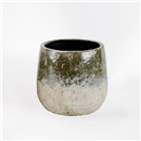Vaso Cerâmica 13cm Verde-Creme